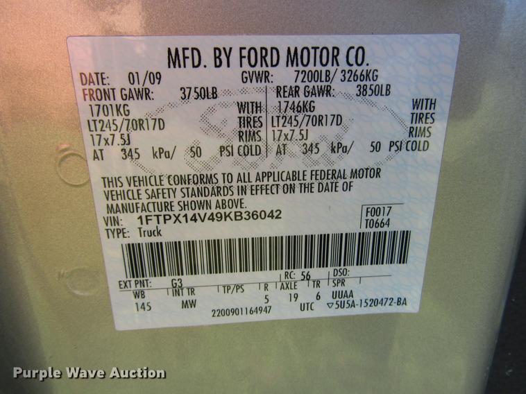 image for item DD4335 2009 Ford F150 SuperCab pickup truck