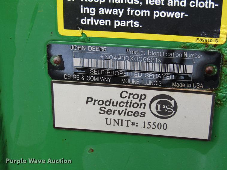 image for item DD4384 2009 John Deere 4930 sprayer
