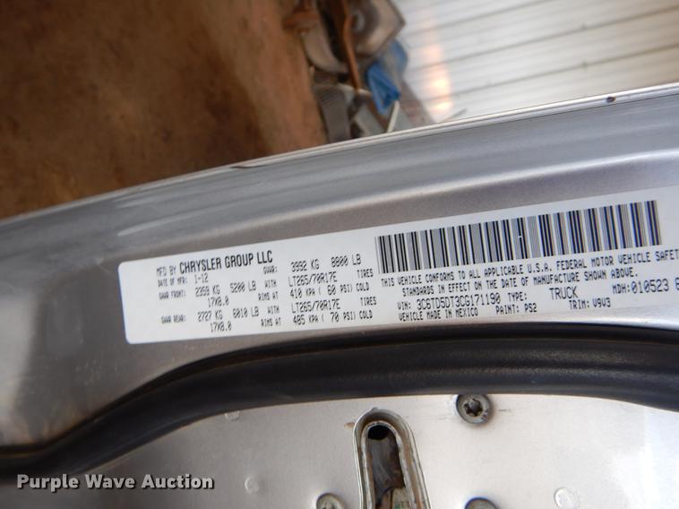 image for item EO9536 2012 Dodge Ram 2500HD SLT Quad Cab pickup truck