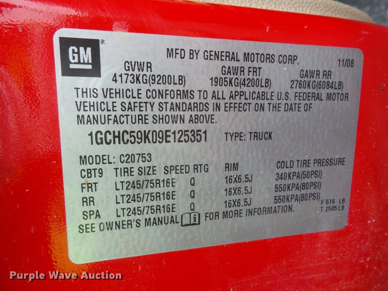 image for item FT9855 2009 Chevrolet Silverado 2500 Ext. Cab pickup truck