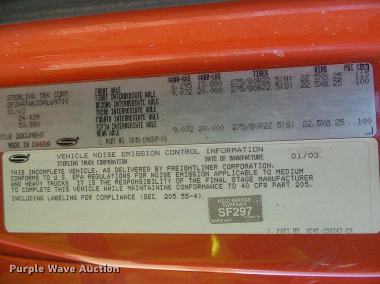 image for item DD5900 2003 Sterling LT7500 dump truck