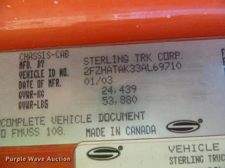 image for item DD5900 2003 Sterling LT7500 dump truck