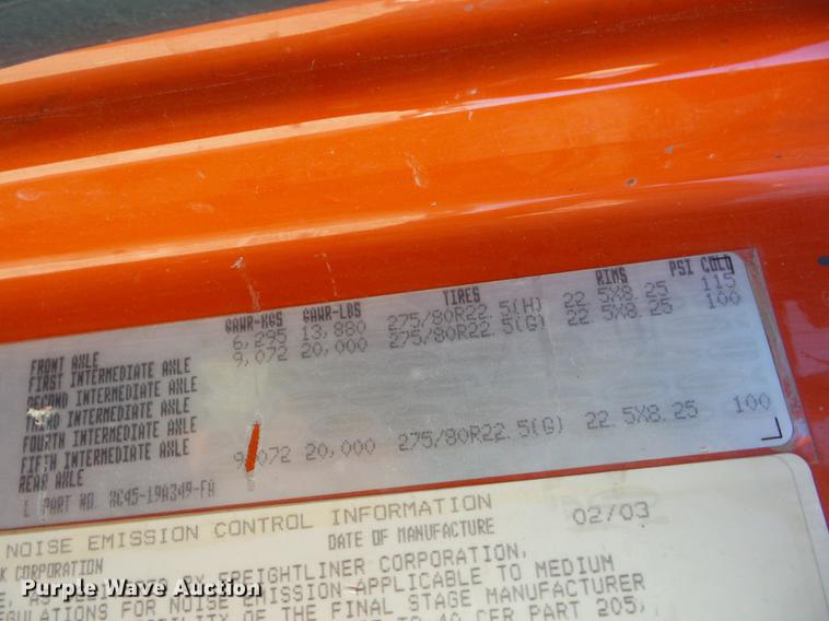 image for item EI9938 2003 Sterling LT7501 dump truck