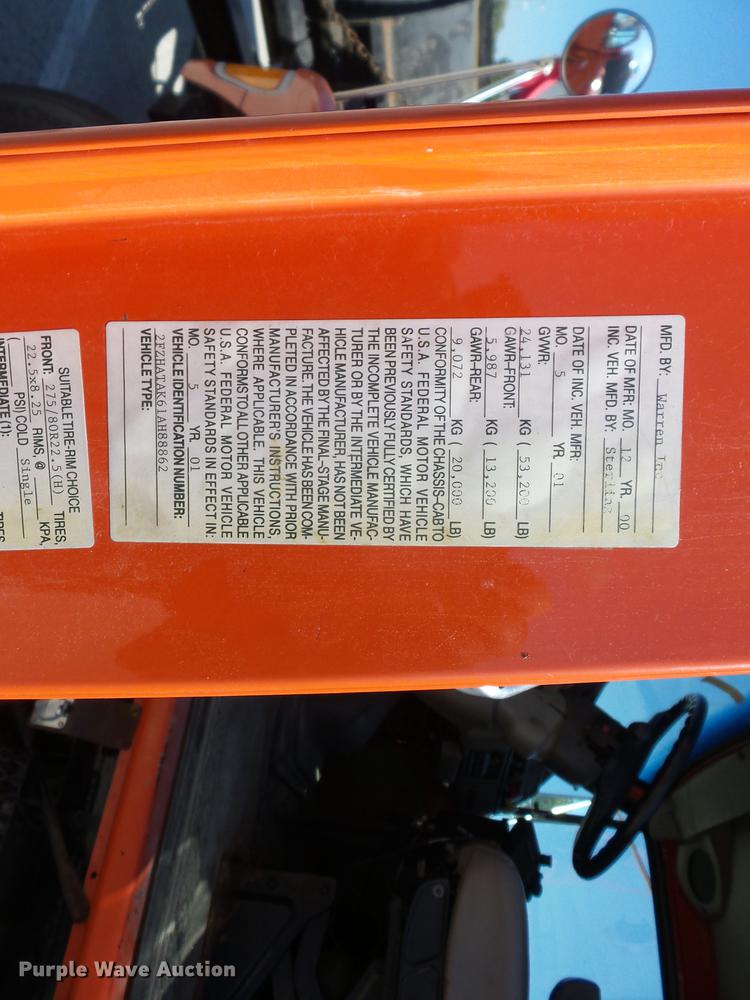 image for item EI9939 2001 Sterling LT7501 dump truck