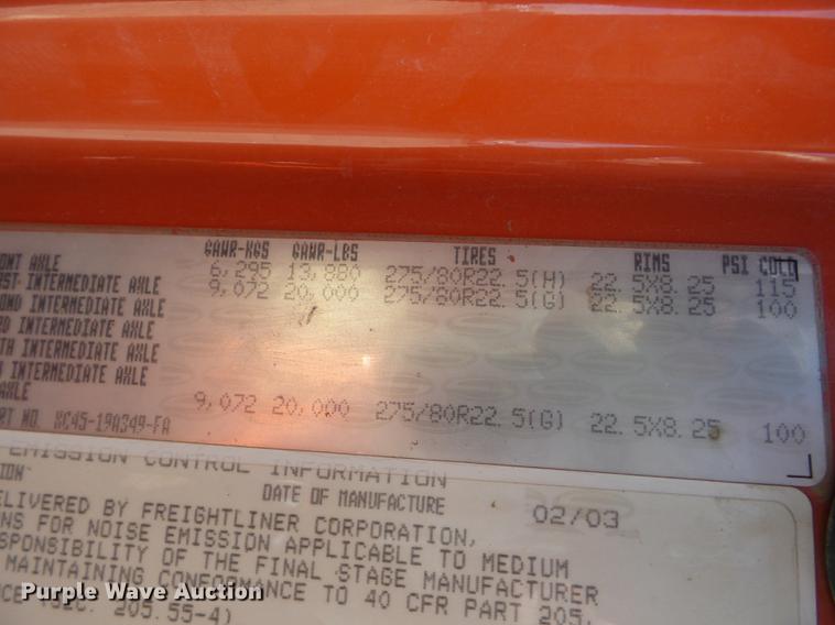 image for item EI9940 2003 Sterling LT7501 dump truck