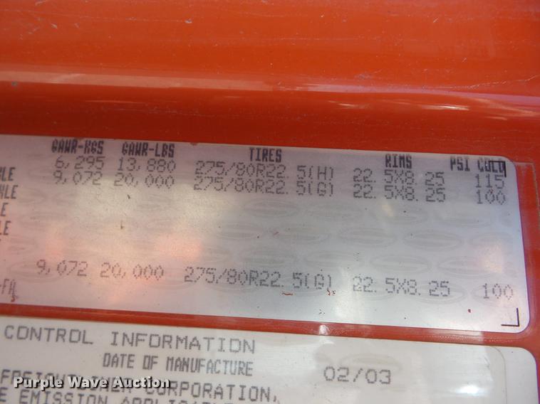 image for item EI9942 2003 Sterling LT7501 dump truck