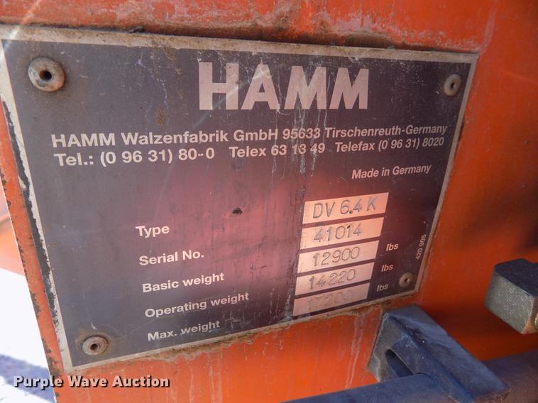 image for item ER9111 1997 Hamm DV64K double drum vibratory roller