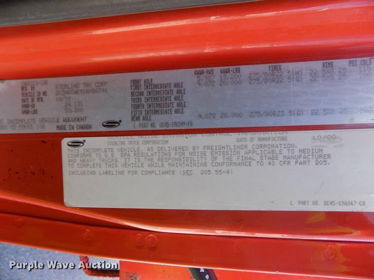 image for item ER9120 2001 Sterling LT7501 dump truck