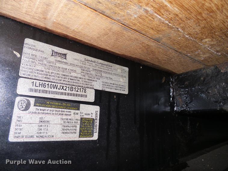 image for item DD5946 2002 Landoll tilt deck equipment trailer