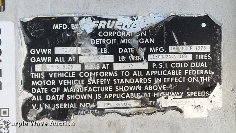 image for item DE4835 1979 Fruehauf end dump trailer