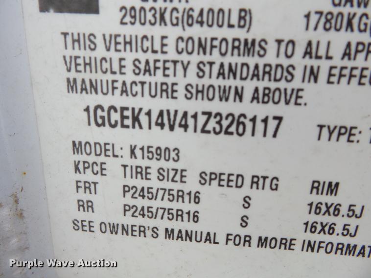 image for item DB7017 2001 Chevrolet Silverado 1500 pickup truck