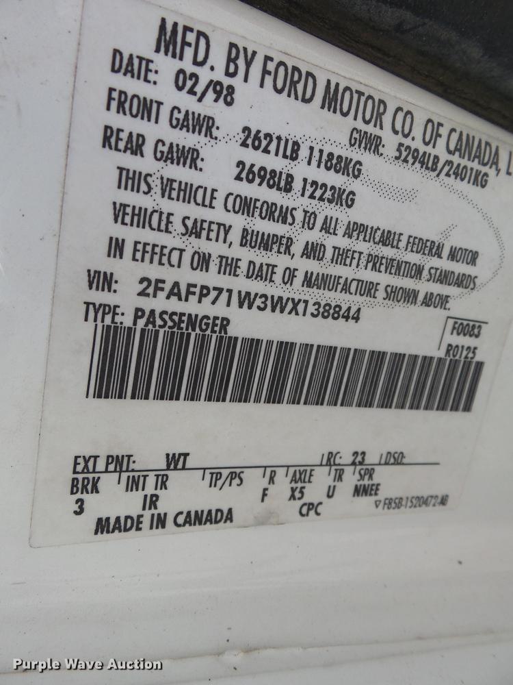 image for item DB7029 1998 Ford Crown Victoria Police Interceptor