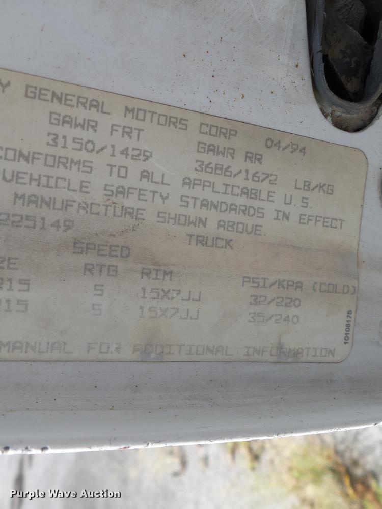 image for item DB7031 1994 Chevrolet 1500 pickup truck