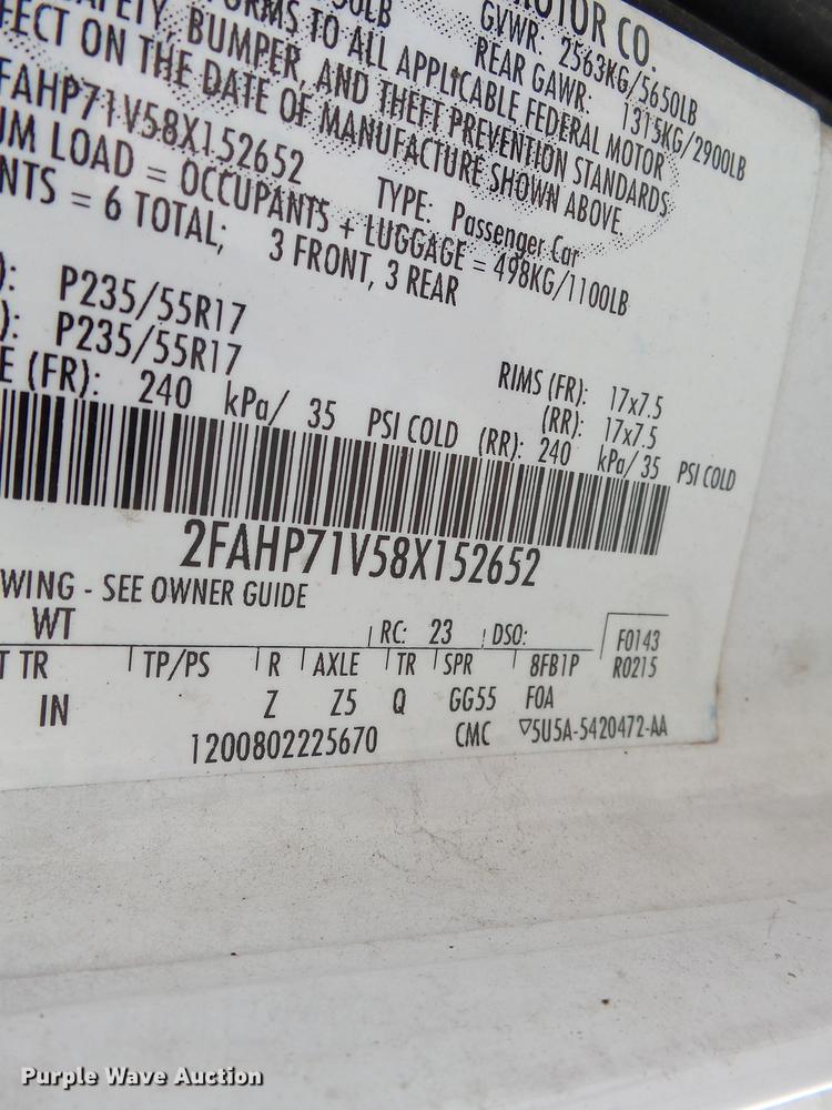 image for item DB7037 2008 Ford Crown Victoria Police Interceptor