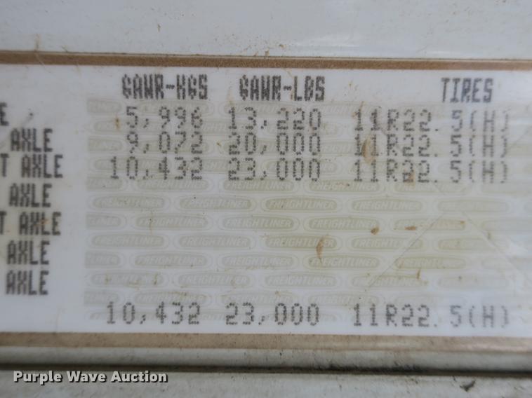 image for item DB8987 2012 Freightliner Coronado SD dump truck