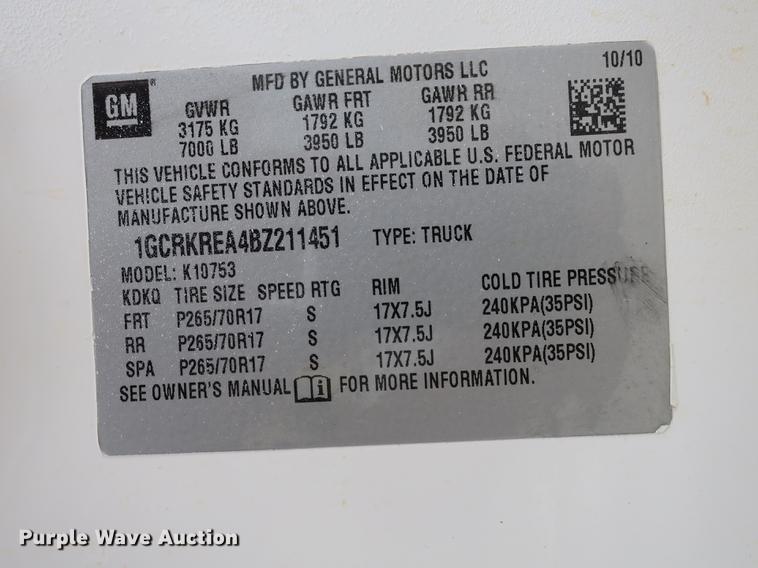 image for item DB8990 2011 Chevrolet Silverado 1500 Ext. Cab pickup truck