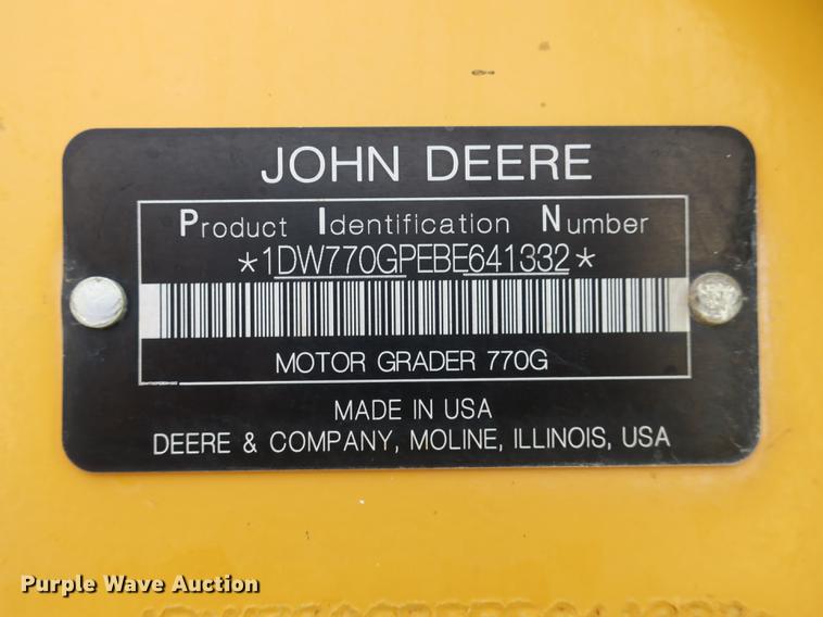 image for item DB8995 2012 John Deere 770GP motor grader