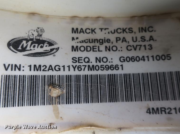 image for item DB8996 2007 Mack CV713 Granite dump truck