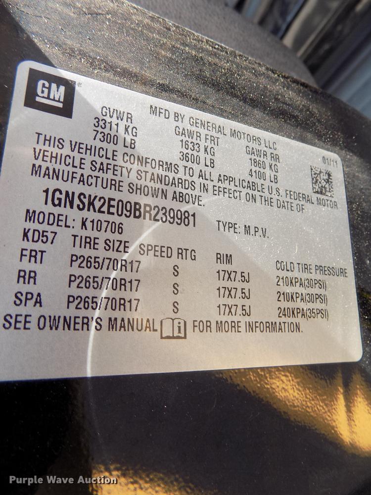 image for item DD3446 2011 Chevrolet Tahoe SUV