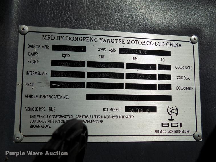 image for item DD3467 2007 BCI Falcon 45 coach bus