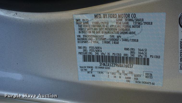image for item DD6541 2006 Ford Freestar van