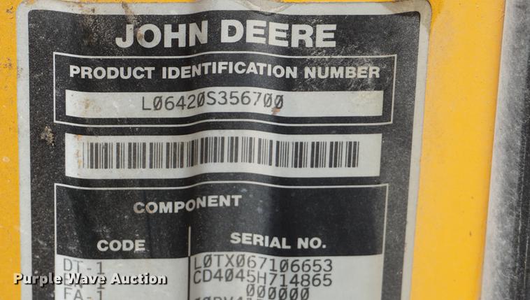image for item DD6547 2002 John Deere 6420 tractor