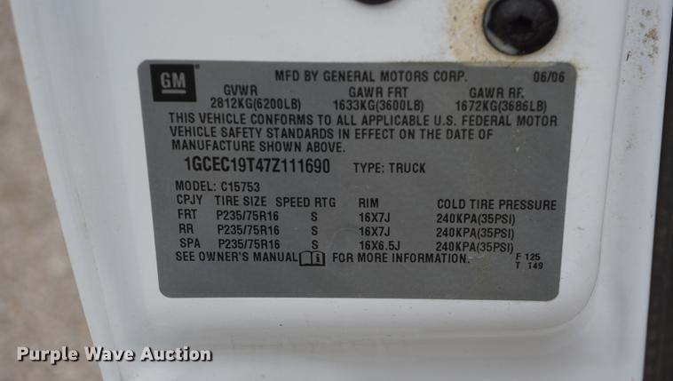 image for item DD6570 2007 Chevrolet Silverado 1500 Ext. Cab pickup truck