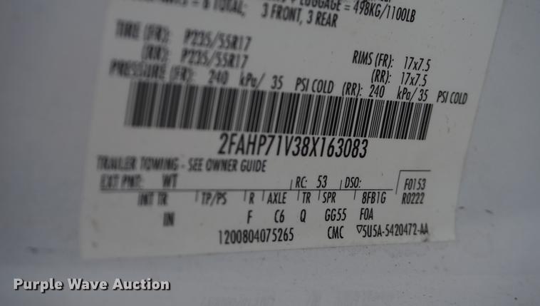 image for item DD6579 2008 Ford Crown Victoria Police Interceptor