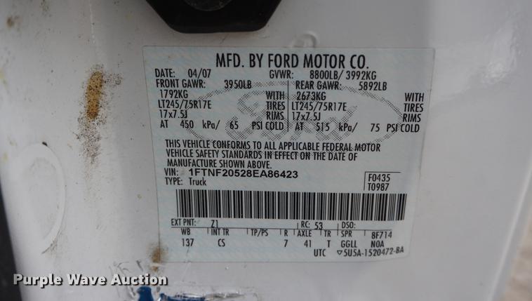 image for item DD6582 2008 Ford F250 Super Duty pickup truck