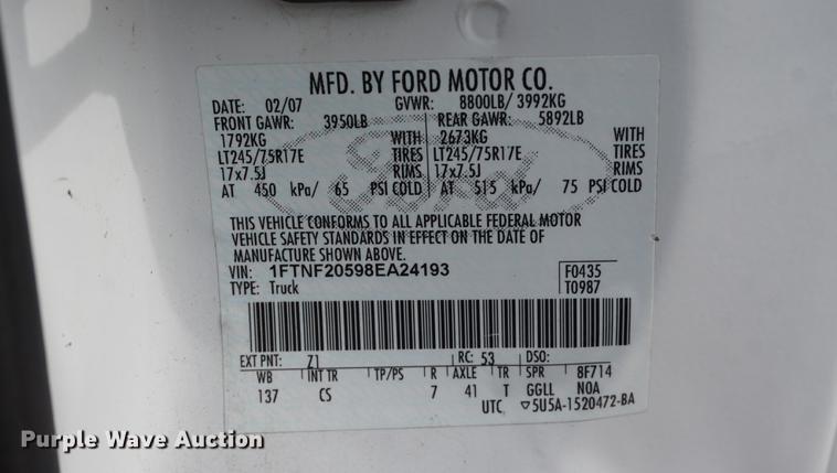image for item DD6584 2008 Ford F250 Super Duty pickup truck