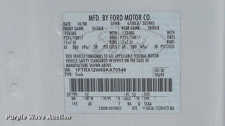 image for item DD7369 2009 Ford F150 XL SuperCab pickup truck