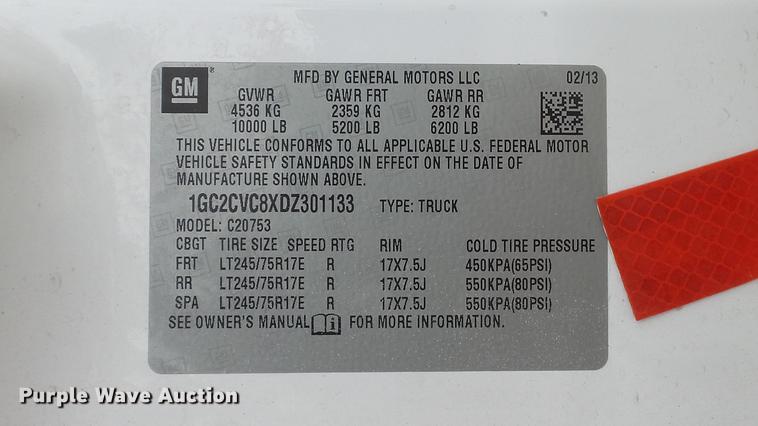 image for item DD7387 2013 Chevrolet Silverado 2500HD Ext. Cab pickup truck