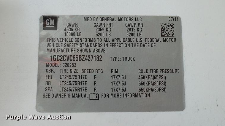 image for item DD7411 2011 Chevrolet Silverado 2500HD Ext. Cab pickup truck