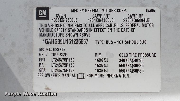 image for item DE4881 2005 Chevrolet Express 3500 Extended van