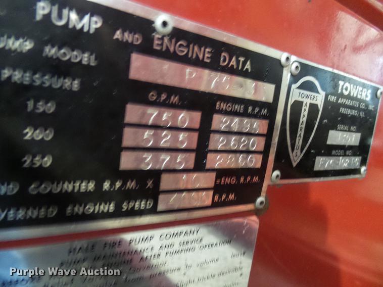 image for item DE5207 1965 Ford 700 fire truck