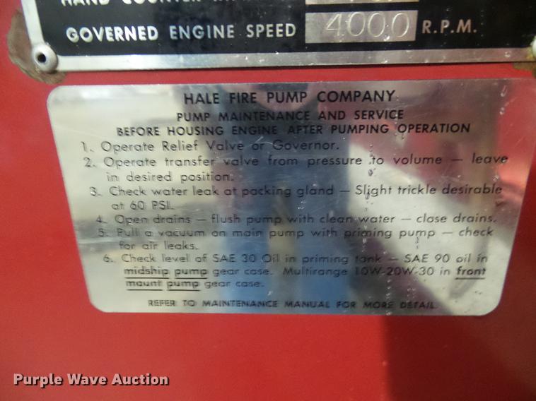 image for item DE5207 1965 Ford 700 fire truck