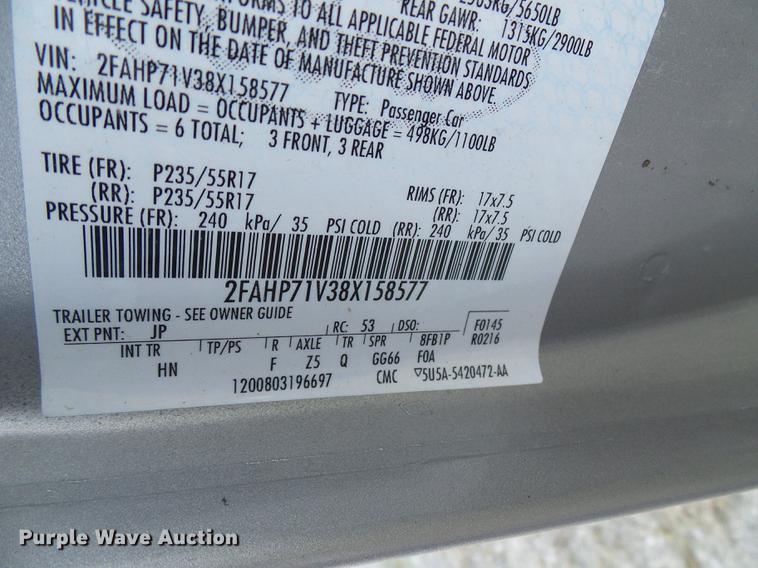 image for item DE5225 2008 Ford Crown Victoria Police Interceptor