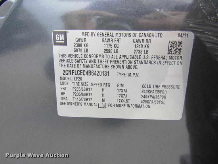 image for item DE5855 2011 Chevrolet Equinox SUV