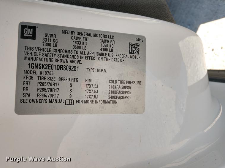 image for item DE6406 2013 Chevrolet Tahoe Police SUV