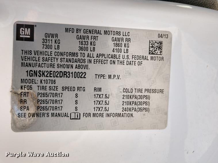 image for item DE6408 2013 Chevrolet Tahoe Police SUV