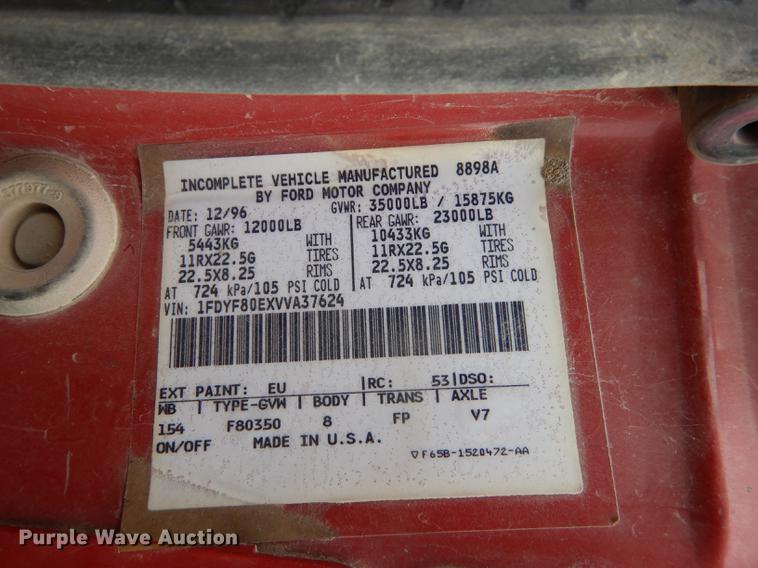 image for item DF1817 1997 Ford F800 dump truck