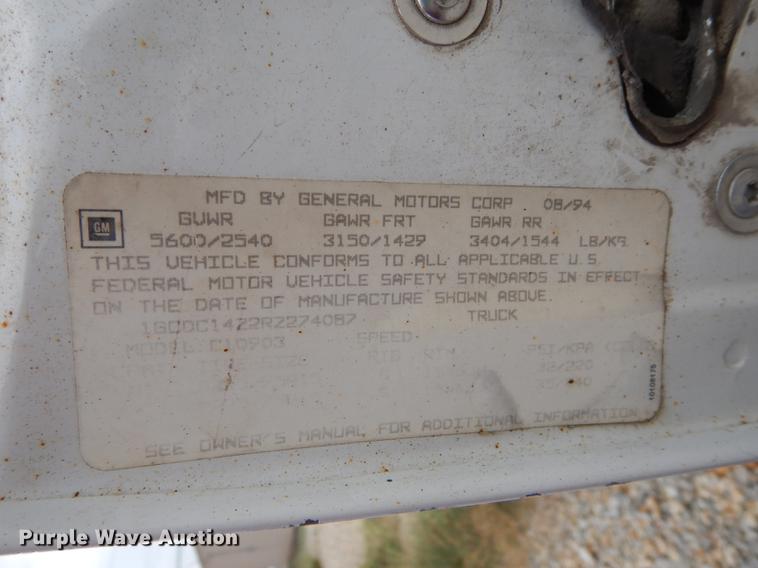 image for item DF1881 1994 Chevrolet C1500 pickup truck