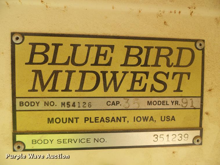 image for item DF2764 1991 Chevrolet 60 Blue Bird school bus