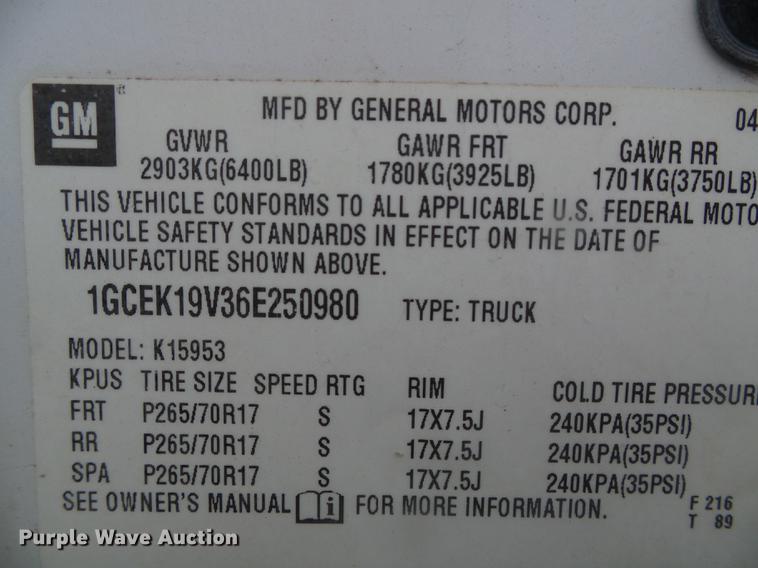 image for item DF2782 2006 Chevrolet Silverado 1500 Ext. Cab pickup truck