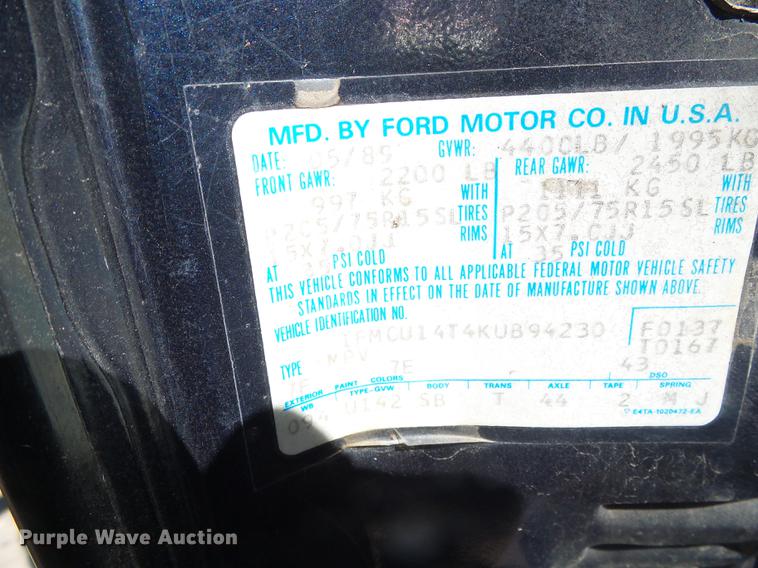 image for item DF2785 1989 Ford Bronco II XLT SUV