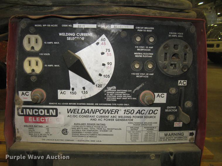 image for item DQ9719 Lincoln Weldanpower 150 AC/DC arc welder