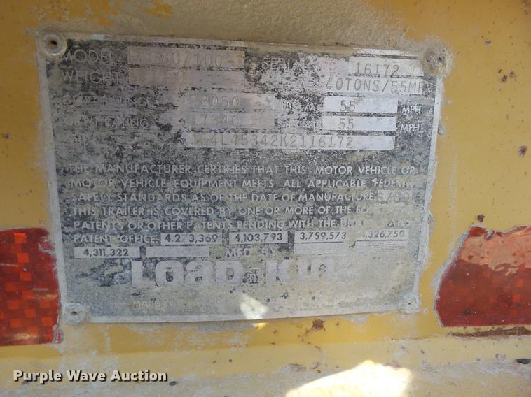 image for item EI9925 1989 Load King PHD80/100-3 lowboy equipment trailer