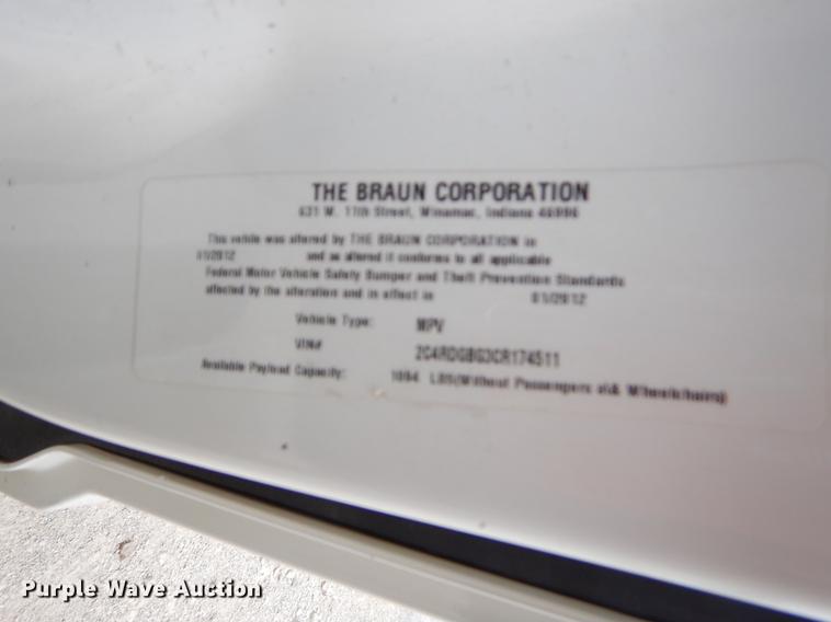 image for item EO9619 2012 Dodge Grand Caravan van