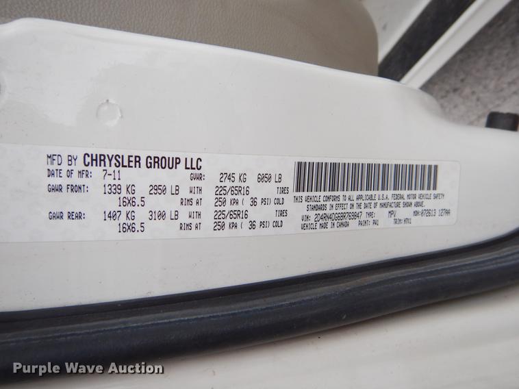 image for item EO9620 2011 Dodge Grand Caravan Express van