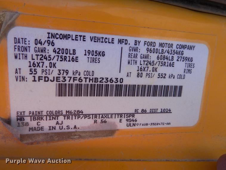 image for item ER9182 1996 Ford Econoline E350 school bus